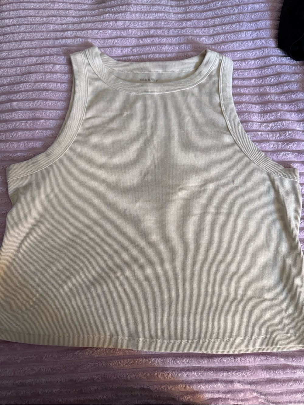 Old Navy- Cream Ribbed snug Crop Tank Top